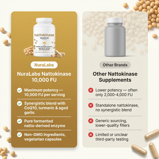 NuraLabs Nattokinase 10,000 FU with CoQ10, Turmeric & Aged Garlic