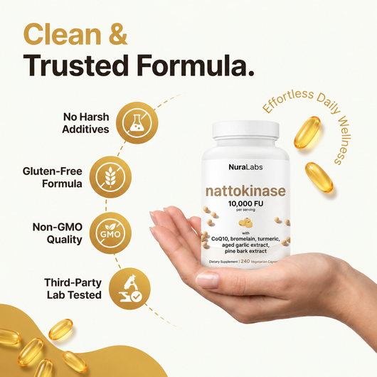 NuraLabs Nattokinase 10,000 FU with CoQ10, Turmeric & Aged Garlic