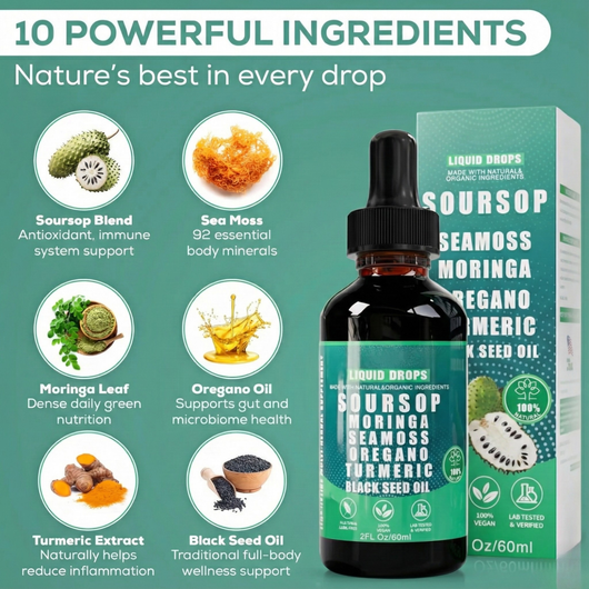 100% Organic 10-in-1 Soursop Extract Drops
