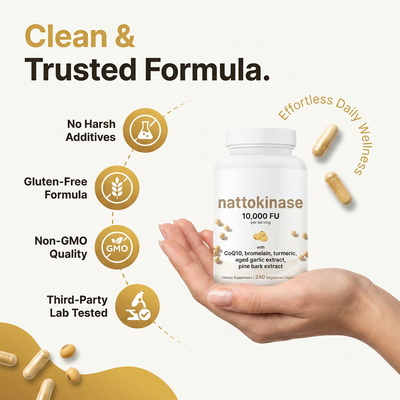 NuraLabs Nattokinase 10,000 FU with CoQ10, Turmeric & Aged Garlic