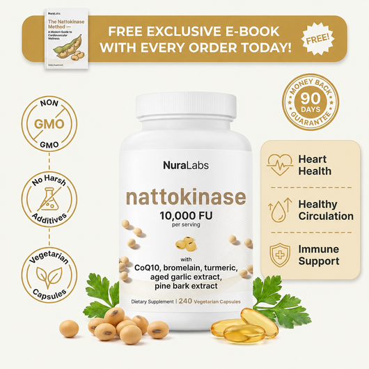 NuraLabs Nattokinase 10,000 FU with CoQ10, Turmeric & Aged Garlic